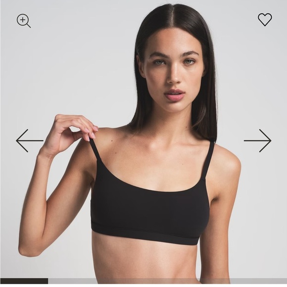 Skims Scoop Neck Bra Onyx Black Fits Everybody Stretch Adjustable Sz M NEW - Picture 2 of 6